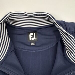 FootJoy Mens Navy Blue Pinstripe 1/4 Zip Golf Vest International Country Club